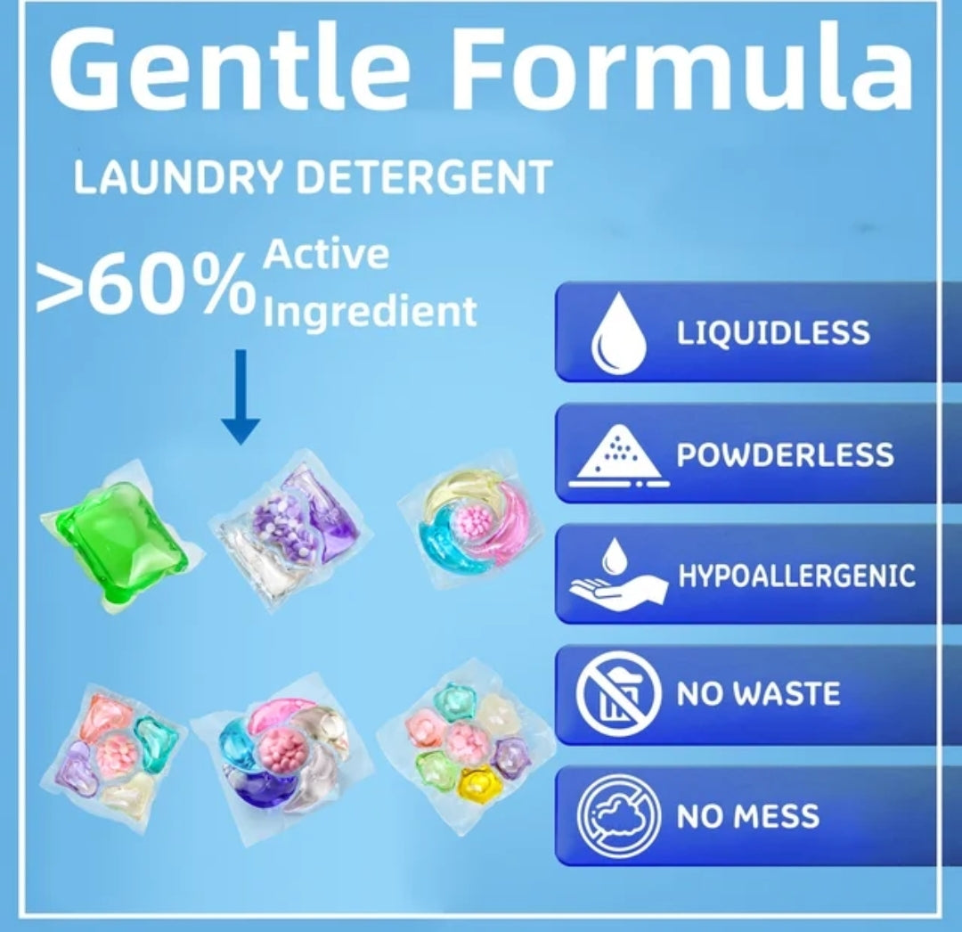 4 in 1 High Efficiency Satin Removal Laundry Detergent Pods for Sensitive Skin